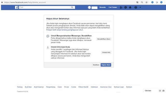 Cara Delete Akun Facebook Teknoid
