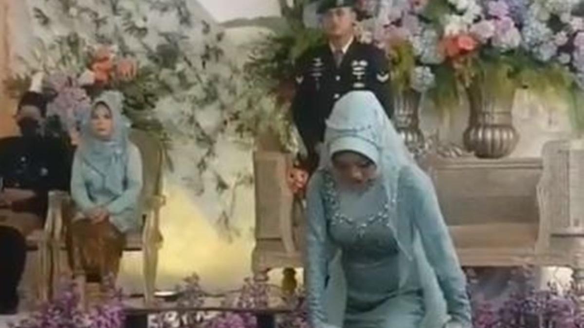 Aksi Viral Pengantin Perempuan Patahkan Besi Di Resepsi Pernikahannya
