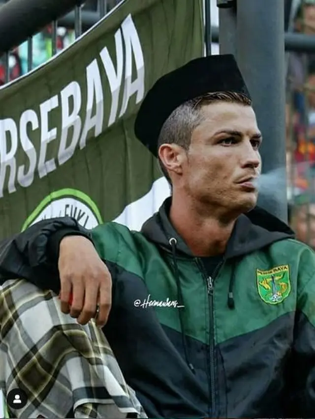 6 Editan Foto Jika Cristiano Ronaldo Jadi Pemain Dan Suporter Persebaya