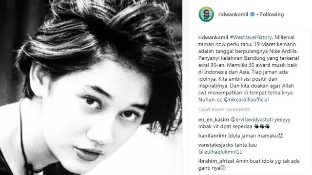 Paramitha Rusady Dan Ridwan Kamil Mengenang Tahun Wafatnya Nike Ardilla Entertainment