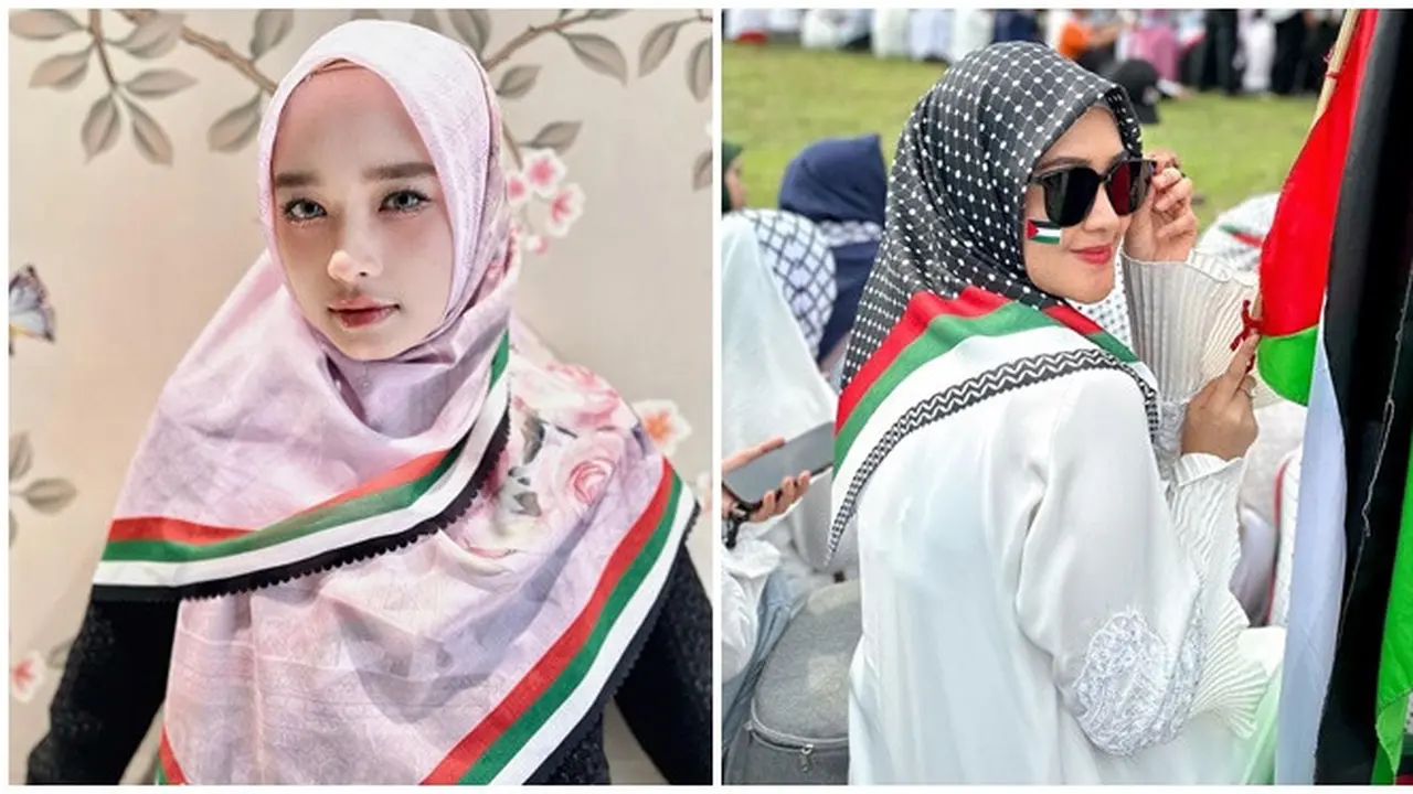 Potret 6 Artis Pakai Jilbab Motif Bendera Palestina Mendukung Dengan Berbagai Cara Hot