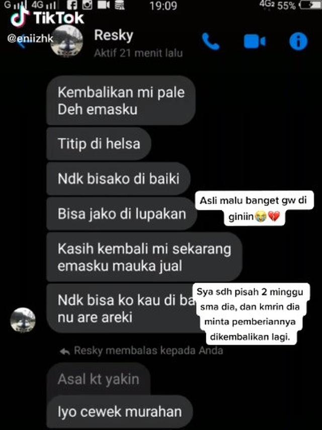Viral Kisah Cewek Putus Pacaran Mantan Kekasih Minta Emas Pemberiannya Dikembalikan Hot