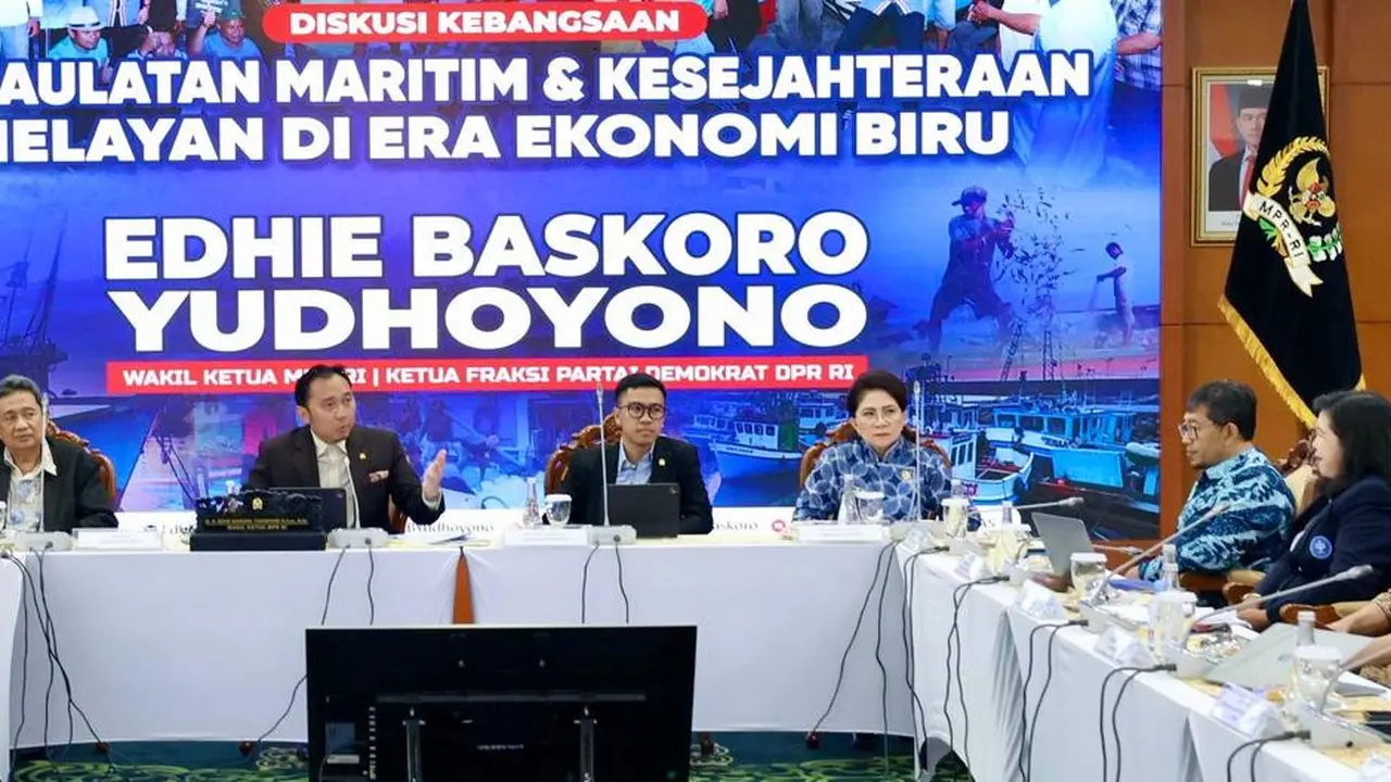 Wakil Ketua MPR RI, Edhie Baskoro Yudhoyono (Ibas), saat Diskusi Kebangsaan MPR RI bertajuk “Kedaulatan Maritim dan Kesejahteraan Nelayan di Era Ekonomi Biru” di Jakarta, Senin (6/4/2026) (Istimewa)