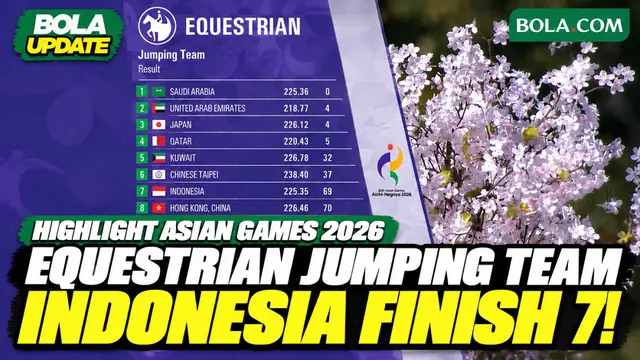 Highlight Equestrian Jumping Team Asian Games 2026, Indonesia Finis di Peringkat 7