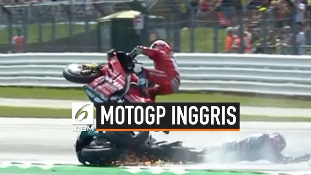 Ajang MotoGP Inggris diwarnai dengan kecelakaan parah. Hasil akhir, Alex Rins berhasi memenangkan balapan dengan menyalip Marquez 2 meter jelang finish line.