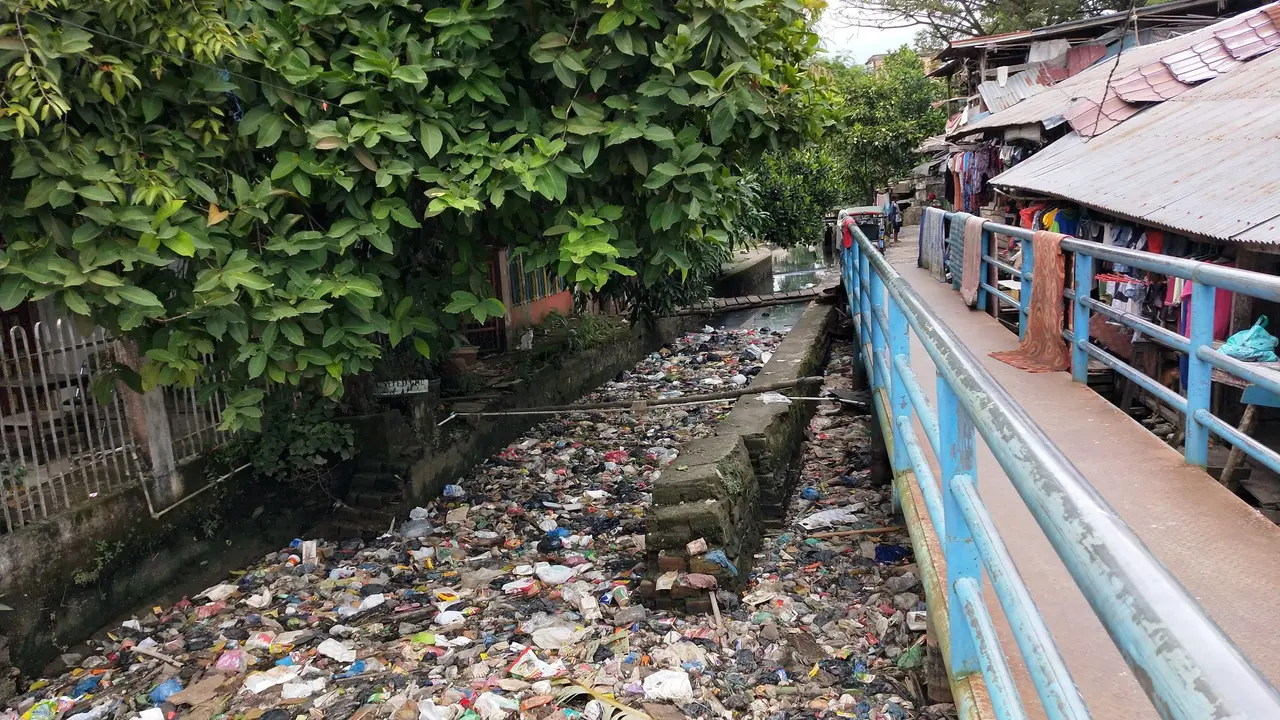 Anak Sungai Musi Tertutup Sampah, Wako Palembang : Bukan Sampah Warga Kami