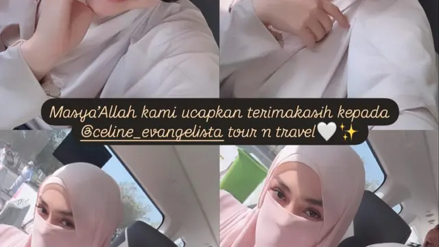 Celine Evangelista Tampil Bercadar saat Umrah (credit: instagram/celine_evangelista/boyhamzah)
