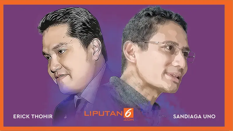 Banner Sahabat Jadi Saingan, Erick Thohir Vs Sandiaga Uno