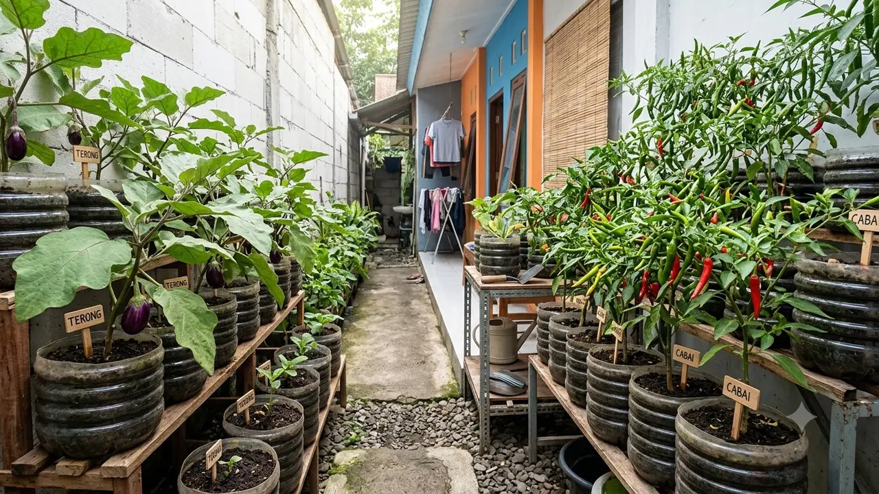 Cara Menggunakan Galon Mini 5 Liter untuk Kebun Terong dan Cabai