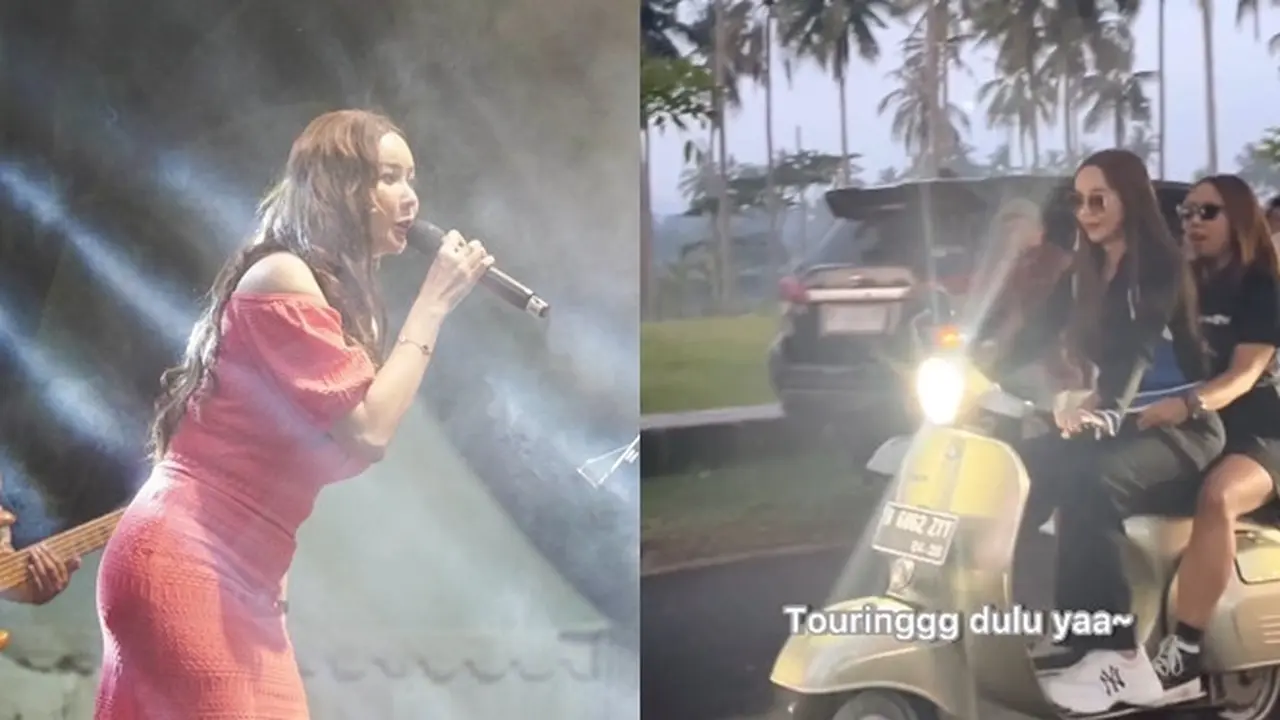 7 Potret Aura Kasih Liburan Pangandaran, Seru Manggung Hingga Naik Scooter