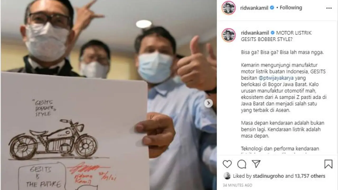 Ridwan Kamil Juga Berencana Desain Gesits Bobber Klasik (Ist)