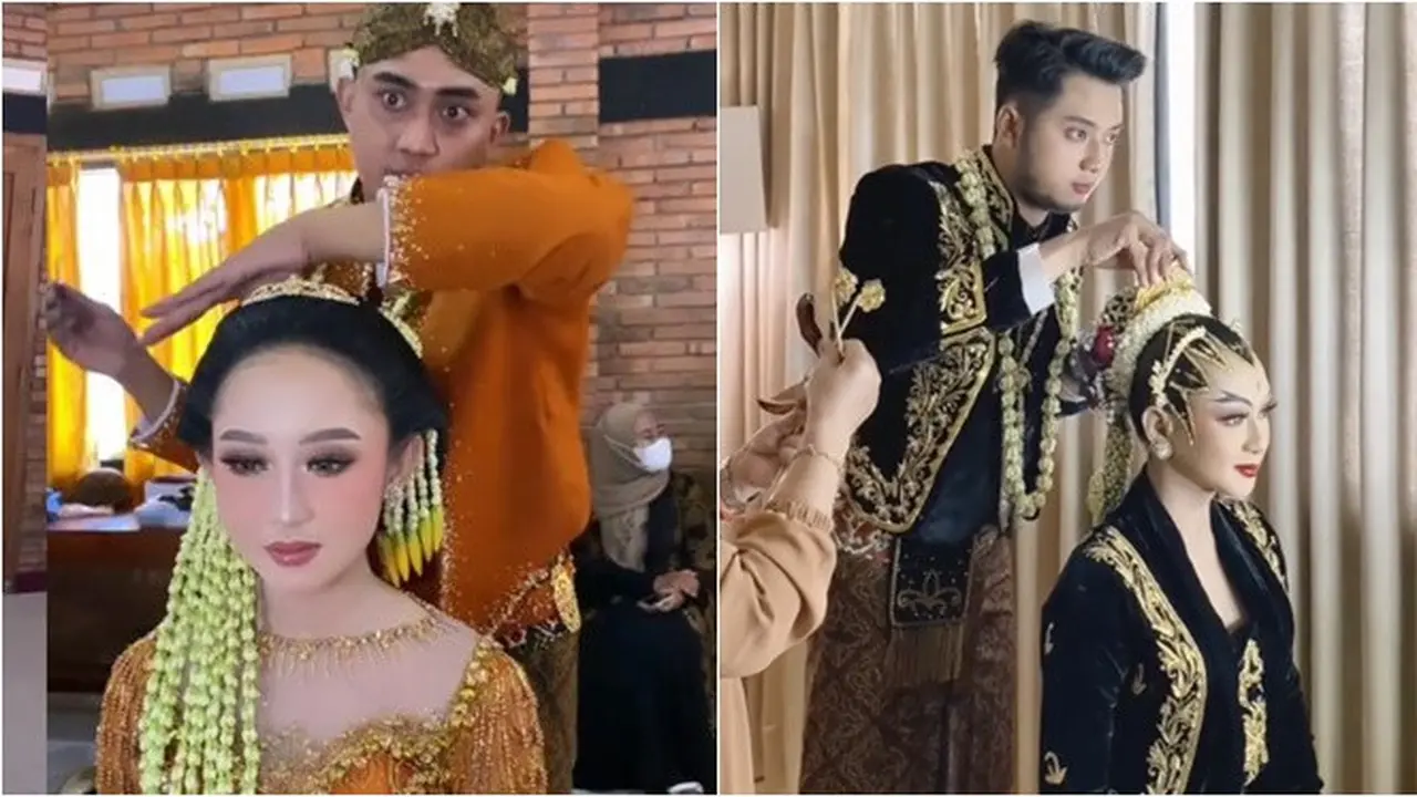 Potret 5 Pengantin Wanita Dirias Calon Suami yang Berprofesi MUA, Bikin Senyum