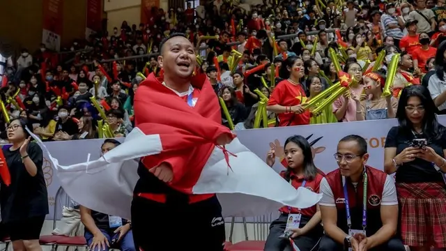 Selebrasi Tim Basket Putra Indonesia Raih Emas SEA Games