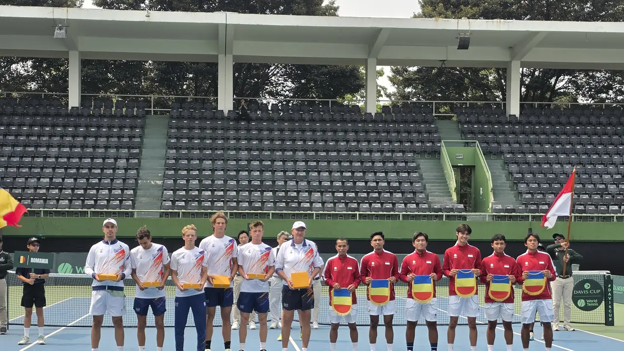 Duel Piala Davis Indonesia vs Rumania di GBK