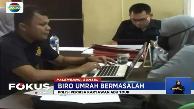 Empat karyawan biro perjalanan Abu Tour Travel diperiksa sebagai saksi terkait kasus dugaan penipuan terhadap ratusan calon jamaah umrah.