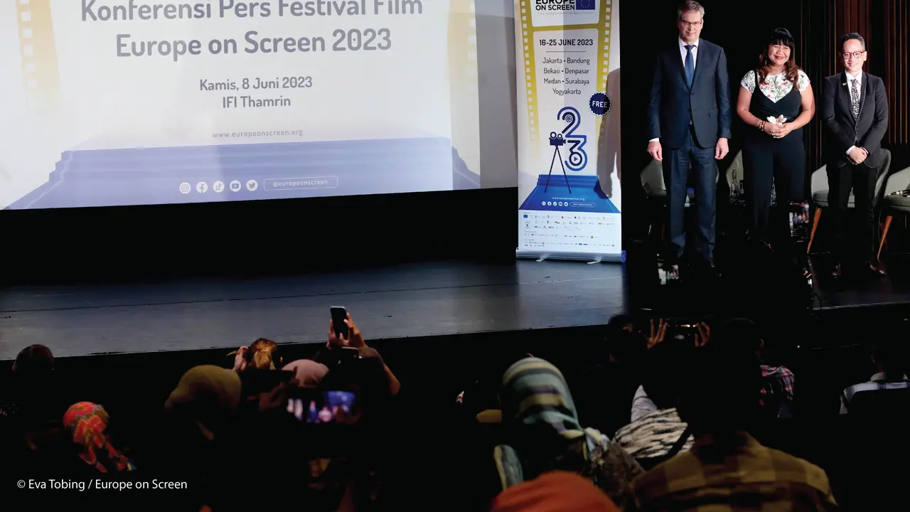 Press Conference Festival Film Europe on Screen 2023, Kamis (8/6/2023) di kawasan Jakarta.