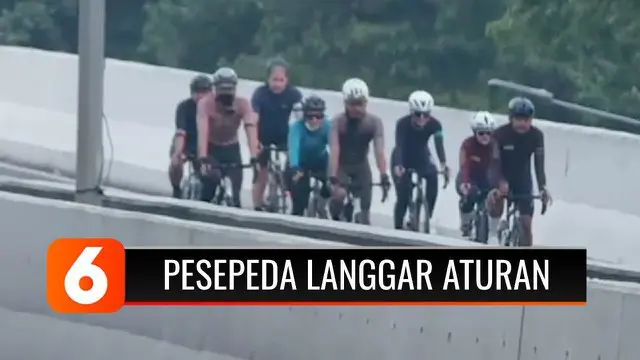 VIDEO: Duh! Sejumlah Pesepeda Nekat Berpacu di JLNT Tanah Abang-Kampung Melayu