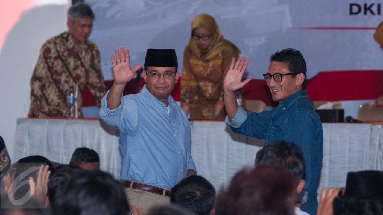 KPU Tetapkan Anies - Sandi Sebagai Pemenang Pilkada DKI 2017