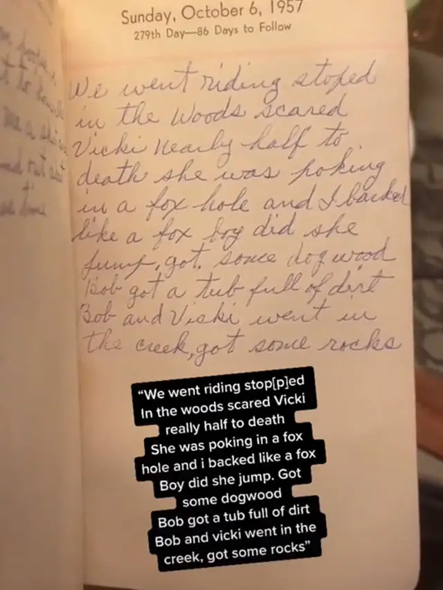 Salah satu isi buku diary di tahun 1957/dok. otherworlddesign