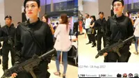 Polisi wanita cantik yang mencuri perhatian pengunjung SEA Games di Kuala Lumpur, Malaysia. (Twitter/Berita Harian Malaysia)