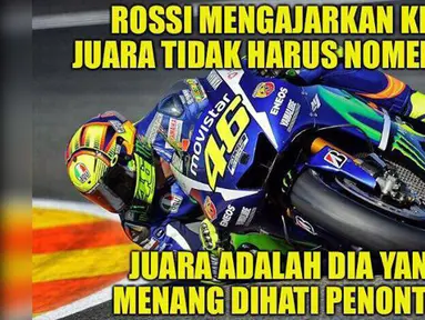 Jorge Lorenzo sudah memastikan diri menyabet titel juara dunia MotoGP 2015. Namun, respons di media sosial seperti kurang senang dengan kemenangan Lorenzo. Meme tentang MotoGP pun bermunculan. (Istimewa)