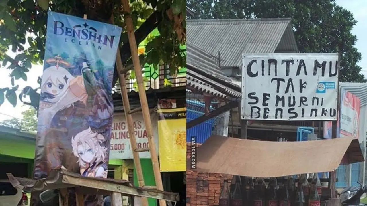 6 Spanduk Jual Bensin Ini Unik Banget, Bikin Ngakak