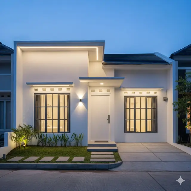 Rumah Atap Datar Modern Gaya Kontemporer. Gemini