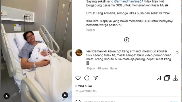 Armand Maulana Dirawat di Rumah Sakit untuk Ketiga Kalinya, Sampaikan Permohonan Maaf Tak Jadi Manggung Bareng GIGI di Festival Pasar Musik