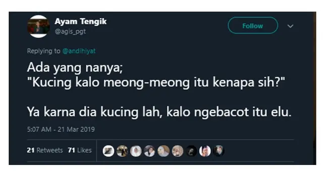 Cuitan Kocak (Sumber: Twitter/agis_pgt)