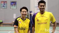 Tontowi Ahmad dan Liliana Natsir saat mempersiapkan diri mengikuti Kejuaraan All England 2017 di Cipayung, Jakarta Timur, Kamis (2/3/2017). (Bola.com/Nicklas Hanoatubun)