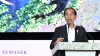 Presiden Jokowi saat berpidato di Ecosperity Week 2023, Singapura, Rabu (6/7/2023). (Foto: Laily Rachev - Biro Pers Sekretariat Presiden)