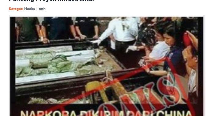 [Cek Fakta] Benarkah Narkoba dari China Masuk ke Indonesia?
