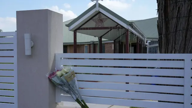 Gereja Christ The Good Shepherd Asyur, lokasi penikaman seorang uskup Asyur di Sydney, Australia, pada Senin (15/4/2024). (AP Photo/Mark Baker)