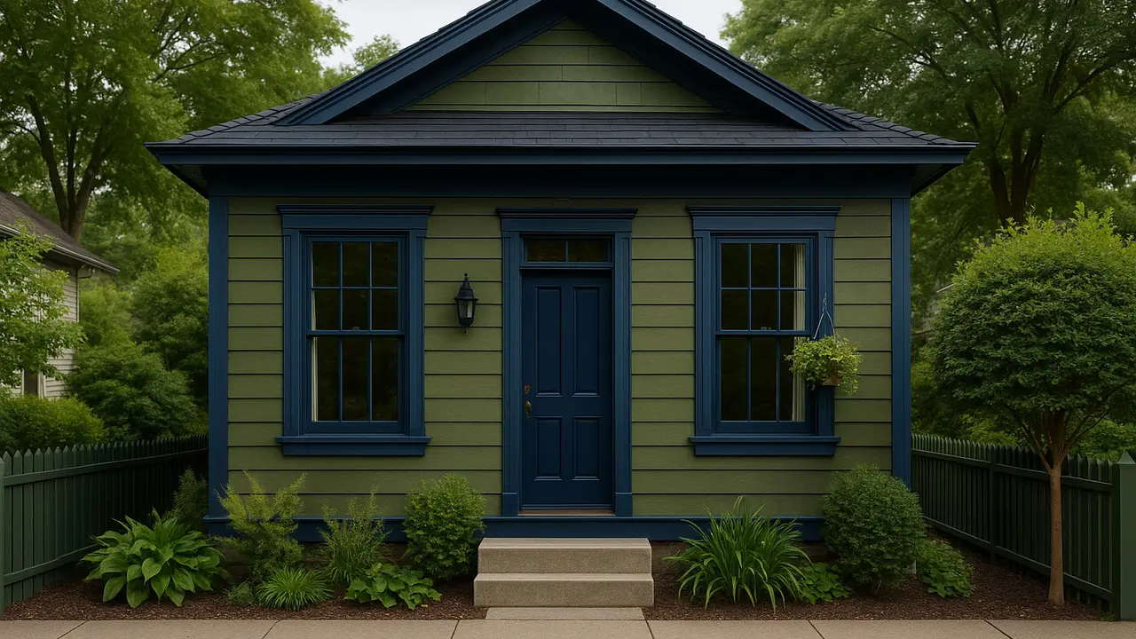 7 Model Rumah Kecil Warna Hijau dengan Biru yang Elegan di Lahan Sempit, Bikin Hunian Jadi Segar dan Menawan