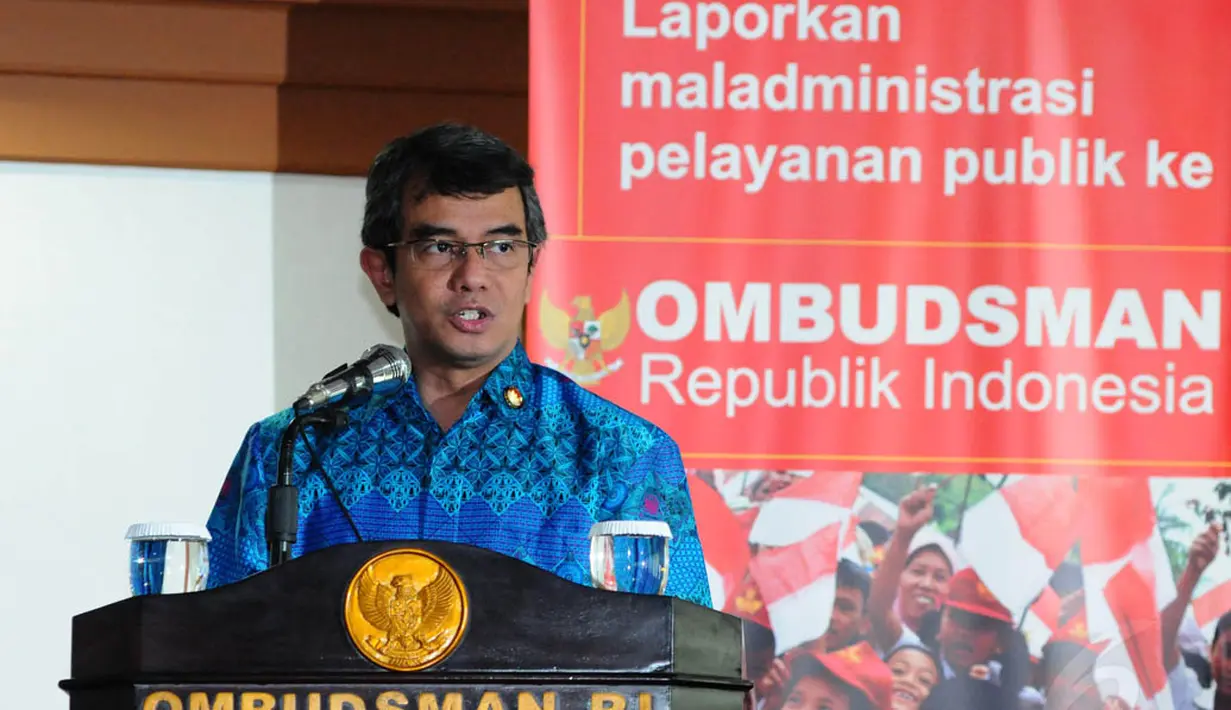 Danang Girindrawardana saat menyampaikan sambutannya usai penandatanganan MoU di kantor Ombudman, Jakarta, (9/9/14). (Liputan6.com/Andrian M Tunay)