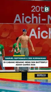 Samuel Setionus dan Joe Kurniawan berlomba di cabang renang 50 meter gaya punggung Asian Games 2026
