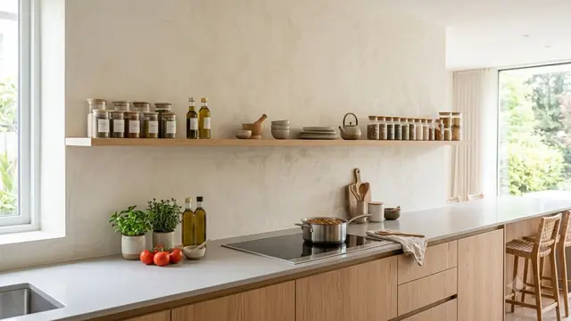Model Dapur dengan Rak Bumbu Tersembunyi