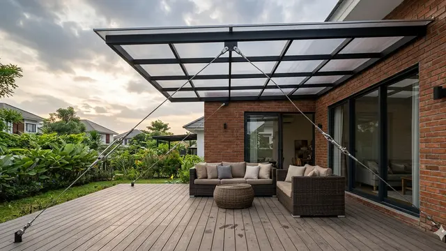 Model Kanopi Teras Minimalis Anti Panas untuk Rumah Hadap Barat. Gemini