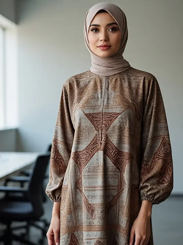 Tunik Batik Modern untuk Muslimah