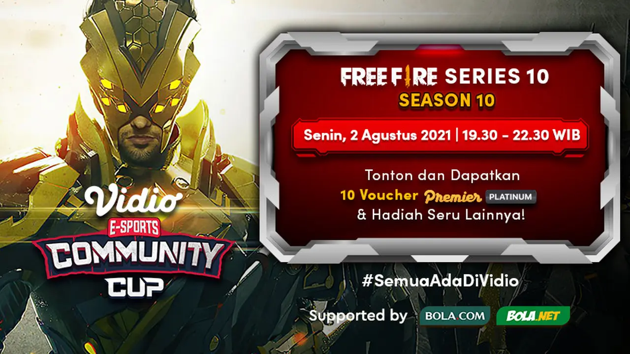 Link Live Streaming Vidio Community Cup Season 10 Free Fire Series 10, Senin 2 Agustus 2021