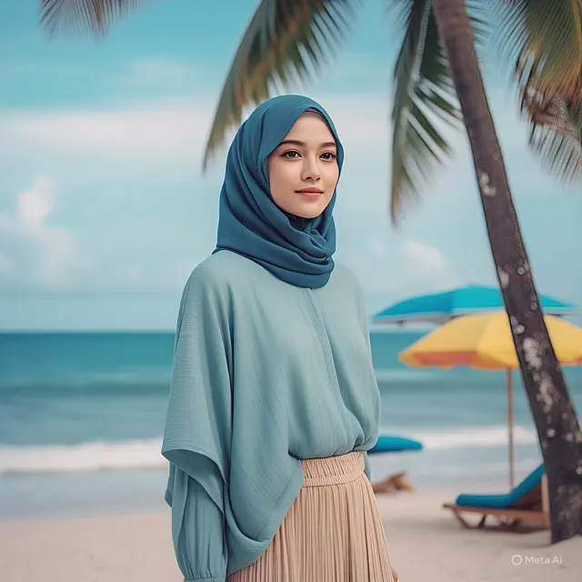 Beach Outfits untuk Wanita Hijab, Tampil Fresh dan Stylish