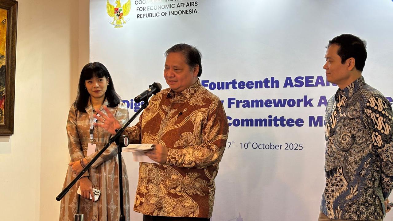 Konferensi pers Perundingan ASEAN DEFA putaran ke -14 di Jakarta, Selasa (7/10/2025). (Foto: Liputan6.com/Tira Santia)