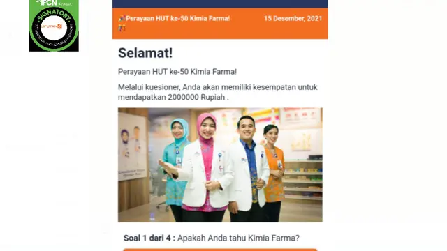 Cek Fakta Liputan6.com mendapati informasi Kimia Farma membagikan uang Rp 2 juta