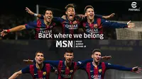 Trio Messi, Neymar, dan Suarez Kembali Beraksi! eFootball Rayakan 125 Tahun Barcelona. (Doc: Konami)