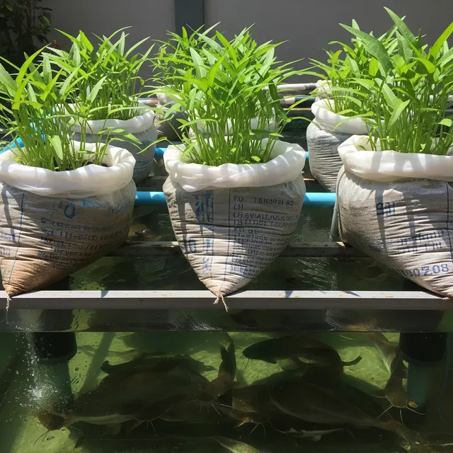 Lele dan Kangkung Panen Bersamaan dari Satu Karung Bekas