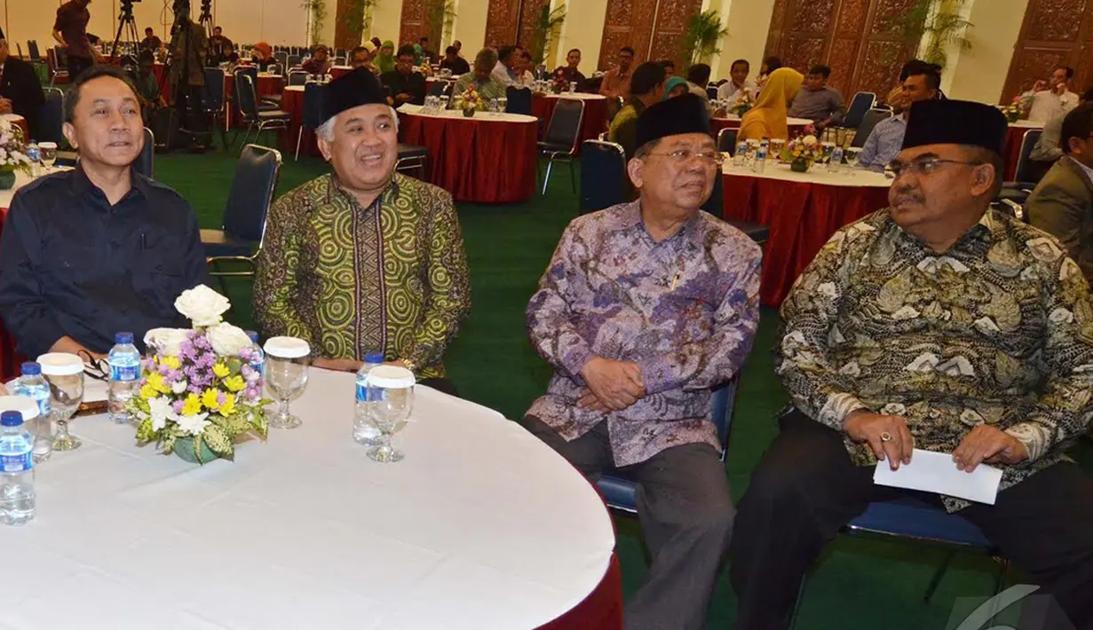 Halaqah Kebangsaan ini bertema "Penguatan Peran Politik, Ekonomi dan Sosial Budaya Umat Islam Untuk Indonesia Berkeadilan dan Berperadaban," Jakarta, Selasa (23/12/2014). (Liputan6.com /Andrian M Tunay)
