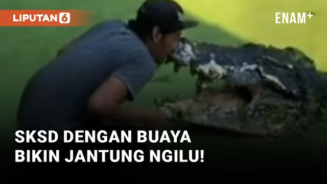 Sok Akrab dengan Buaya, Pria Ini Bikin Netizen Keringat Dingin