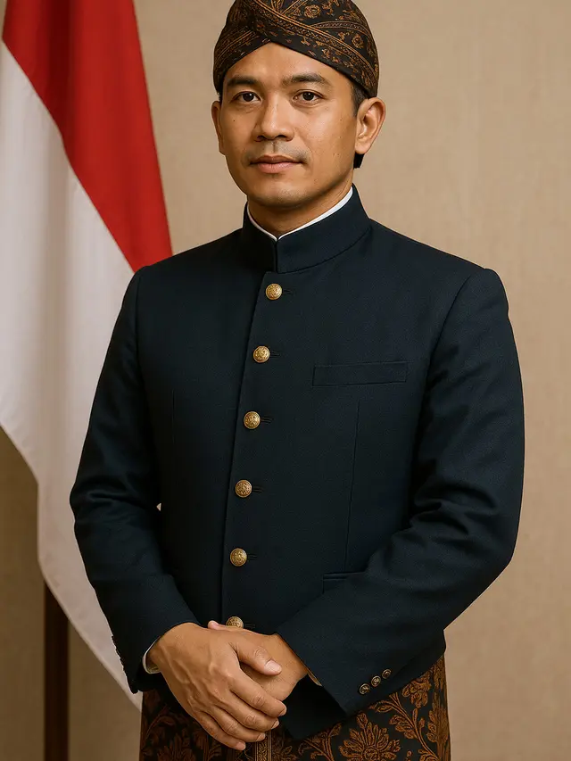 Model Beskap & Belangkon untuk Pria untuk Peringatan Hari Kemerdekaan 17 Agustus 1945 (Image by ChatGPT)
