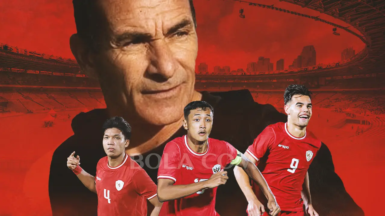 Timnas Indonesia U-23 - Jens Raven, Dony Tri Pamungkas, Kdek Arel Priyatna, background Gerald Vanenburg