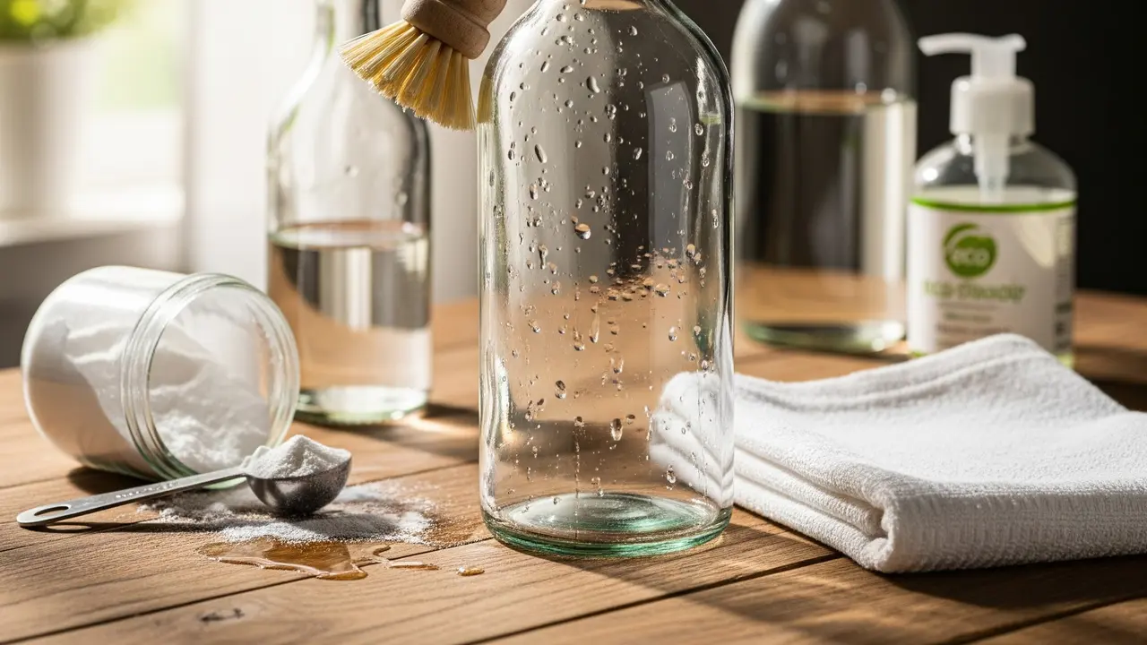 Membersihkan Botol Minyak agar Bersih dari Lemak dengan Bahan Dapur (Gemini AI)